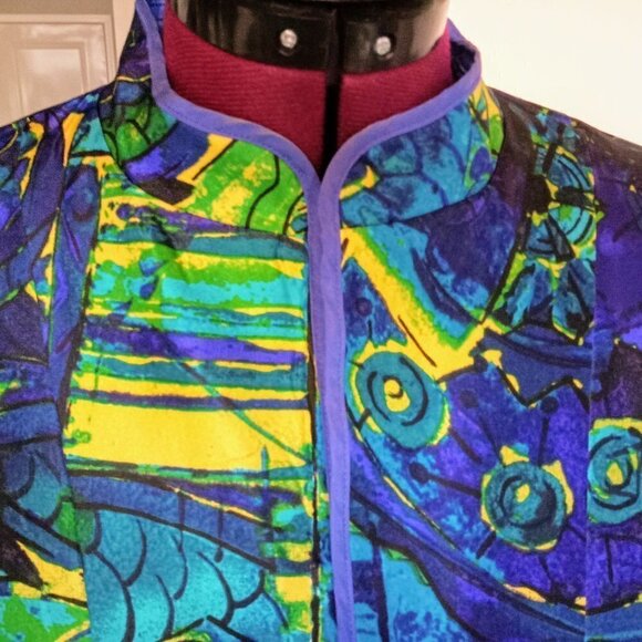 Chico's Reversible Silk Embroidered Jacket - Picture 9 of 9